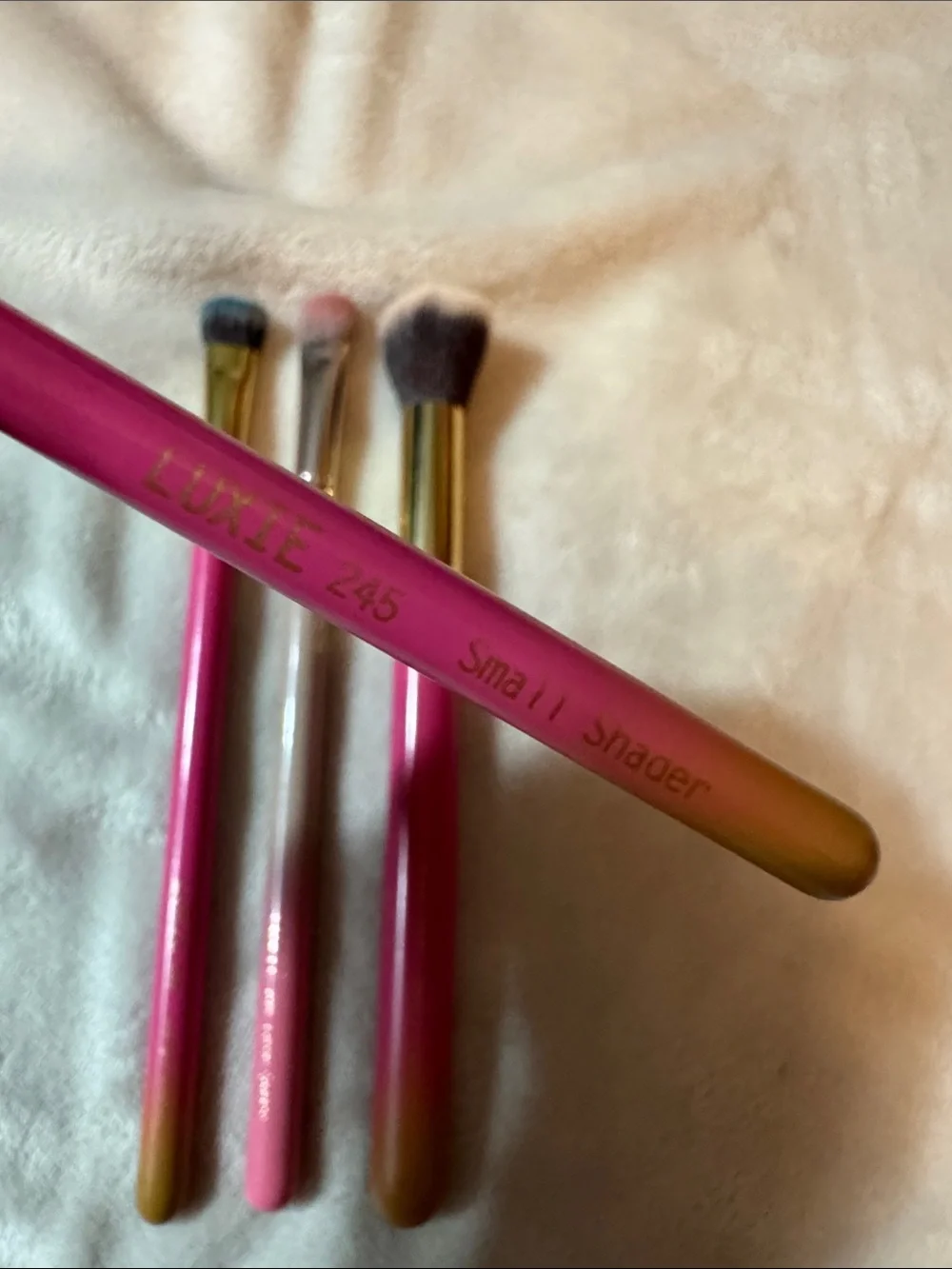Luxie Pink to Cream Gradient 4-Piece Brush Set with Gold Ferrules